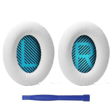 (LR blue pad, White) Headphones Protein Ear Pads for QC35 QC15 QC25 Headsets Earcups Earpads