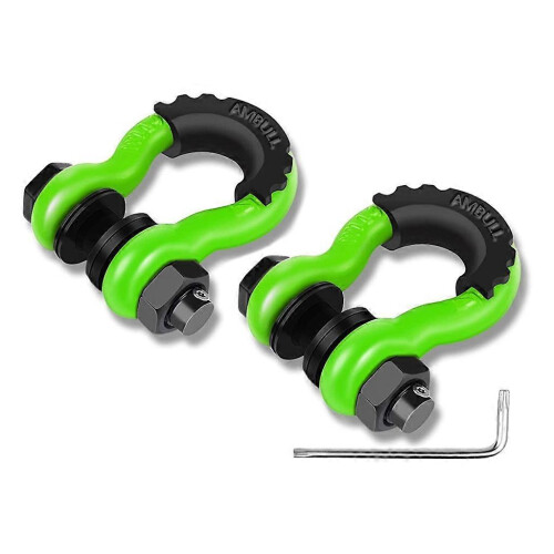 (Green) Anti-Rust 3/4" D-Ring Bow Shackle Isolator Unbreakable for Off-road Vehicles