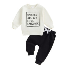 (12-18 Months, Black) Ensemble bébé garçon : sweat-shirt manches longues col rond et pantalon de survêtement élastique.