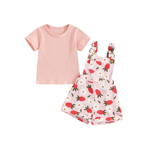 (12-18 Months, Pink) Καλοκαιρινή στολή για 2 τεμαχίων