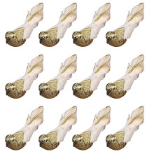 (Gold) 12 Pcs Artificial Christmas Tree Bird with Clip Simulation Feather Foam Birds Xmas Ornament DIY Craft for Party Home Garden-14cm