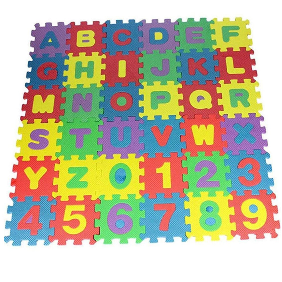 Baby Play Mat Alphabet and Number Foam Puzzle Mat 36PCS Soft NonToxic EVA Interlocking Tiles