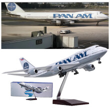Diecast Airplane Model 1:150 Scale with VoiceActivated LED Lights and Stand (Gray)
