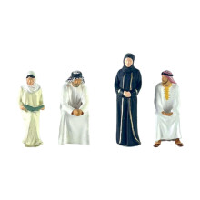 4Pcs 1/64 Scale Hand Painted Sitting Miniature Figures Resin Model Diorama People Set for Desk Decoration