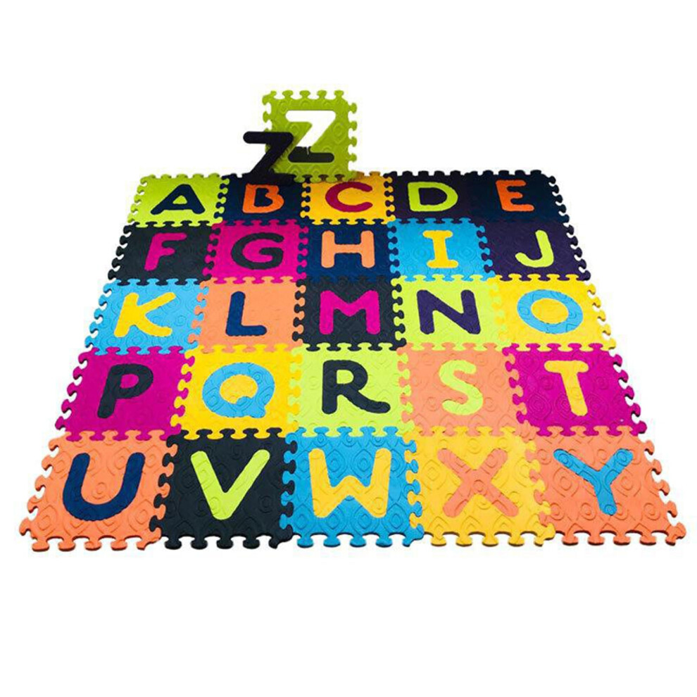 EVA Foam Play Mat Alphabet Puzzle 26pcs Non Toxic Interlocking Floor Tiles Soft Cushioned for Kids