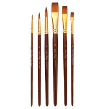 6pcs Paint Brushes Set with Nylon Hair for Artists Watercolor and Oil Painting Kit