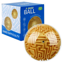 3D Maze Ball Puzzle Toy with 3D Gravity Maze, Brain Training Game for Kids and Adults, Gold 4 Inch