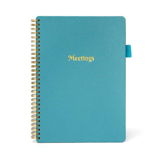 (Blue) Meeting Notes Notebook Meeting Book for Note Taking With Action Items for Work