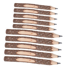 10Pcs Wooden Pencils Set Natural Wood Twig Design Smooth Writing for School and Office Use