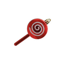 (Red) Set of 6 Colorful Candy Christmas Lollipop Ornament Festive Decorations for Christmas Tree Party