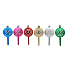 (Color) Set of 6 Colorful Candy Christmas Lollipop Ornament Festive Decorations for Christmas Tree Party