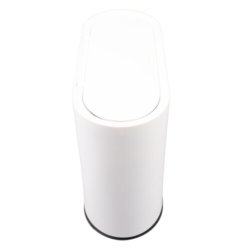 Plastic Trash Can with Press Lid Big White 41.2oz 1