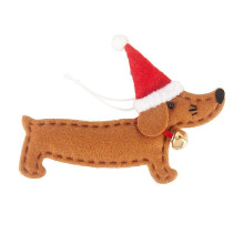 (Style 2) Christmas Dachshund Dog Pendant for Xmas Tree Home Party Garden Indoor Outdoor Decoration Door Hanging Ornament Gift Supplies
