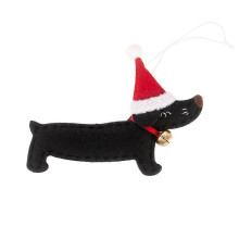 (Style 1) Christmas Dachshund Dog Pendant for Xmas Tree Home Party Garden Indoor Outdoor Decoration Door Hanging Ornament Gift Supplies