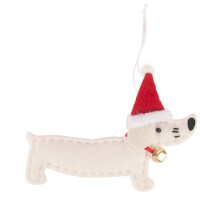 (Style 3) Christmas Dachshund Dog Pendant for Xmas Tree Home Party Garden Indoor Outdoor Decoration Door Hanging Ornament Gift Supplies