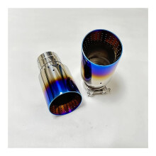 Adjustable Exhaust Tip 70mm114mm Stainless Steel Roasted Blue Tail Pipe Universal Car Muffler