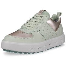 (UK 5-5.5, Gold Metallic/Matcha) Ecco Womens Street 720 Leather Waterproof Hybrid Spikeless Golf Shoes