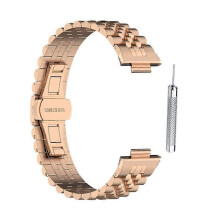 (Rose Gold) Stainless Steel Watchstrap Bracelet Belt Sweatproof Strap for Band 8 Pro Watch