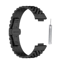 (Black) Stainless Steel Watchstrap Bracelet Belt Sweatproof Strap for Band 8 Pro Watch