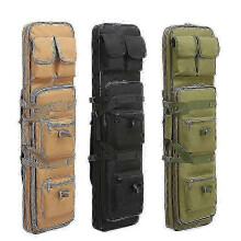 (95cm Black) 80/95/115cm Tactical Double Gun Case, Rifle Case, Padded Rifle Storage Backpack Integrated Pistol An
