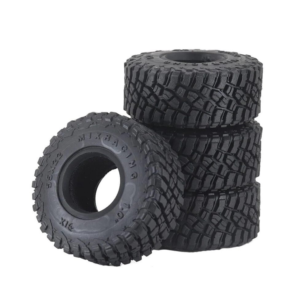 Rc Car Tires And Wheels 1.0 Inch For Axial Scx24 Trx4m 1/24 Rc Truck, Offroad Traction 55X22mm 9771547916321