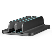 (Black) 3 in 1 Universal Vertical Laptop Stand Laptop Holder Width Adjustable 5-30mm