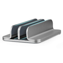 (Gray) 3 in 1 Universal Vertical Laptop Stand Laptop Holder Width Adjustable 5-30mm