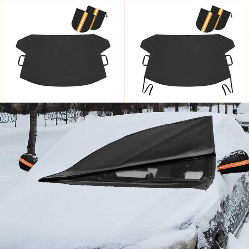 (With magnet) Black Snow Windshield Sunshade SUV Car Front Window Protective Ice Frost Guard 2
