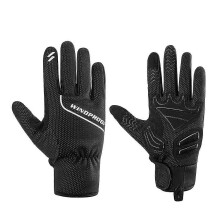 (M) 1Pair Winter Warm Windproof Waterproof Anti-slip Thermal for Touch Screen Cycling Bicycle Outdoor Full Finger Gloves for Men Women