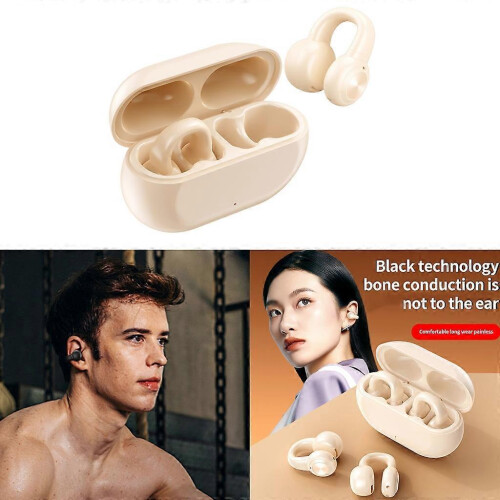 (White) Wireless TWS Bluetooth-compatible 5.2 Earphones Bone Conduction Headphones 1