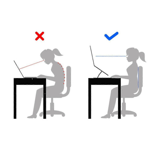 (Gray) Height Adjustable Laptop Stand Ergonomic Aluminum Riser Platform for Notebook 1