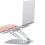 (Silver) Height Adjustable Laptop Stand Ergonomic Aluminum Riser Platform for Notebook 4
