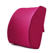 (Hot Pink) Lumbar Car Seat Back Support Cushion Memory Foam Waist Pillow Office Home Chair