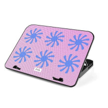 (Pink) 11-18inch Gaming Laptop Cooler 6 Quiet Fans and LED Light 5 Heights Adjustment