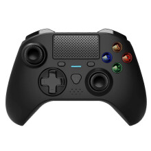 (Black) Wireless Controller with Double Motor Vibration Bluetooth-compatible Gamepad