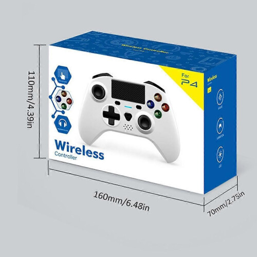 (White) Wireless Controller with Double Motor Vibration Bluetooth-compatible Gamepad 2
