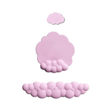(Pink) Palm Wrist Rest Pad PU and Anti-Slip Rubber Base Memory Foam Keyboard Mousepad