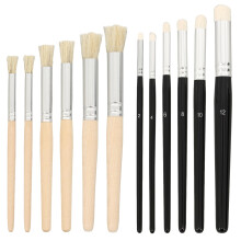 12 Pcs Dry Brush Set for Miniature Painting with MultiSize Round Stencil Brushes and Precision Detailing Control