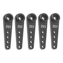5Pcs 25T Metal Servo Horn 37mm Steering Arm for Futaba Savox MG995 MG996 RC Car Truck Black