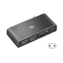 (EU Plug) AudioExtractor 2 In 1 Out HDMI2.0b Audio Switcher eARC Splitter 7.1CH DSTHD AUX Coaxial Optical DAC Decoding 8K30hz 4K2K
