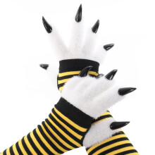 Cats Claw Gloves Fursuit Animal Wolf Paws Mittens-yellow white