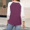 Womens Lace Patchwork 3/4 Sleeve Tops Trendy-Light  Blue L 7