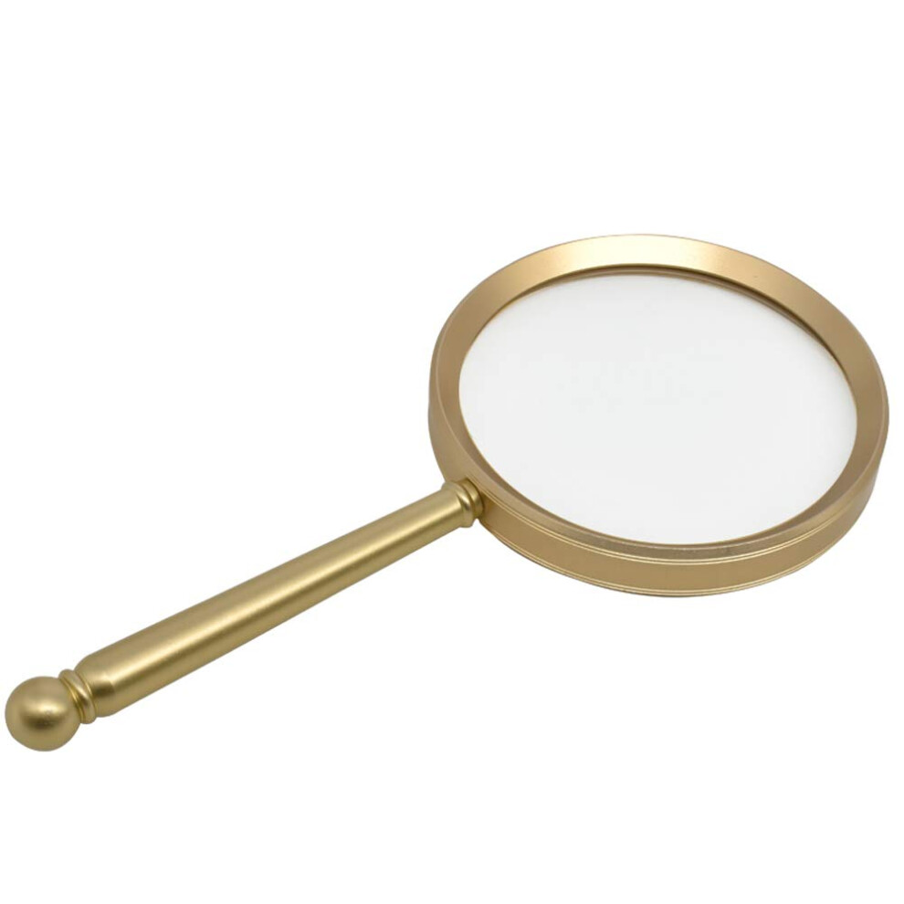 Gold 20X Definition Handheld Magnifying Glass For Reading With Pure Optical Lens And Aluminum Alloy Frame