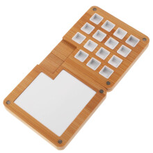 Wooden Watercolor Palette Box with Lid, Compact MultiWell Paint Mixing Palette for Travel and Artists