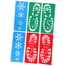 6pcs Reusable Christmas Painting Stencils Set with Snowflake and Santa Boot Templates for DIY Holiday Crafts and Wall Decoration