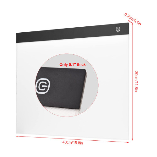 A3 LED Light Pad Ultra Thin USB Powered Tracing Board with Stepless Brightness Control for Artists (A3G) 1