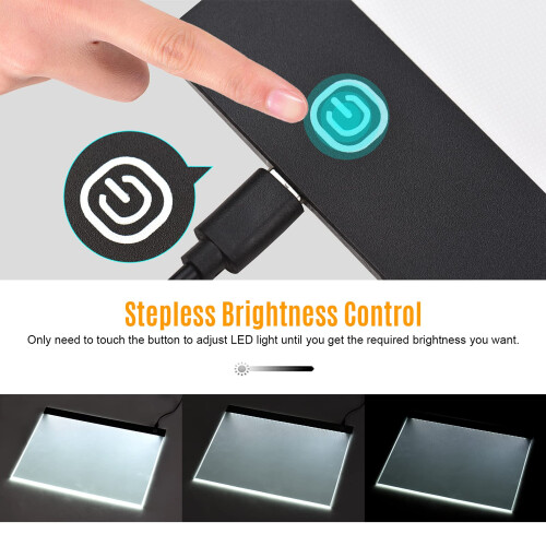 A3 LED Light Pad Ultra Thin USB Powered Tracing Board with Stepless Brightness Control for Artists (A3G) 2