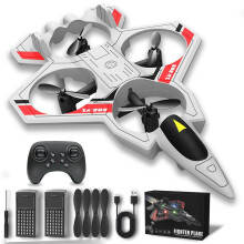 RC Jet for Kids with LED Lights, 360 Flip Stunt Foam Remote Control Airplane Toy, White Dual Speed
