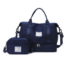 (Deep Blue) Large Capacity Waterproof Duffle Bag With Isolated Shoe Section And Moisture Separation For Sports Travel Essential Purple