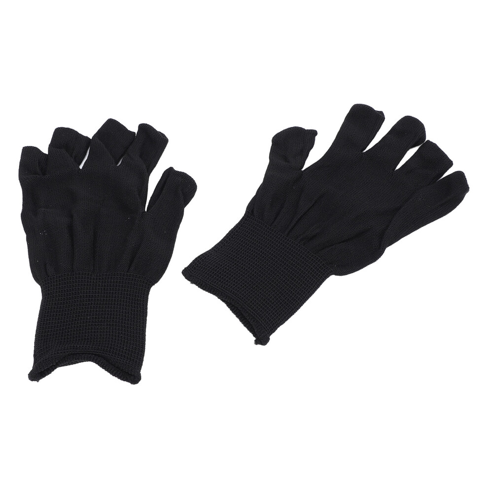 2 Pairs Fingerless Nail Lamp Gloves-Breathable PU